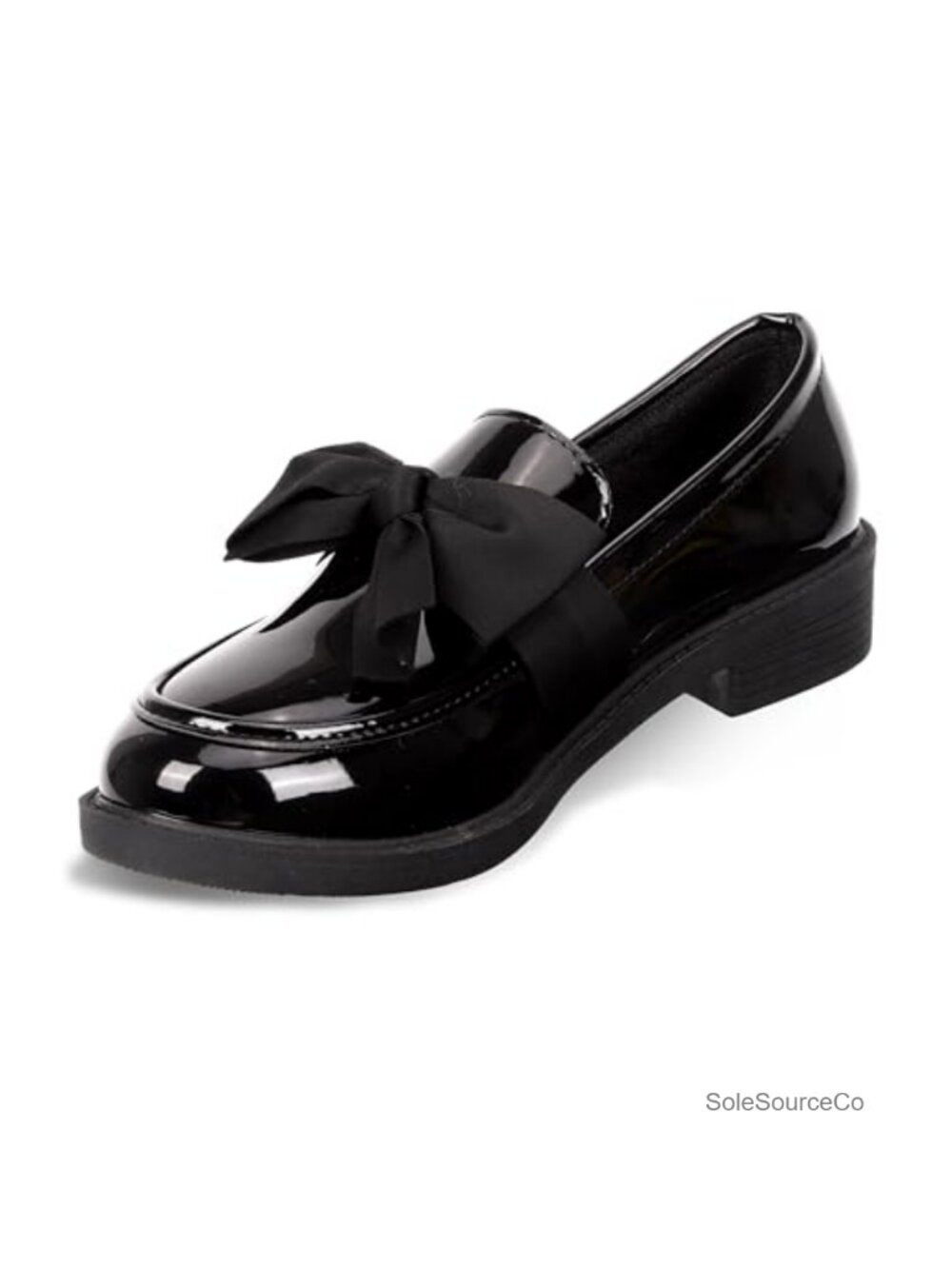 Women's Faux Leather Bow Loafers Casual Slip-On Flat Shoes